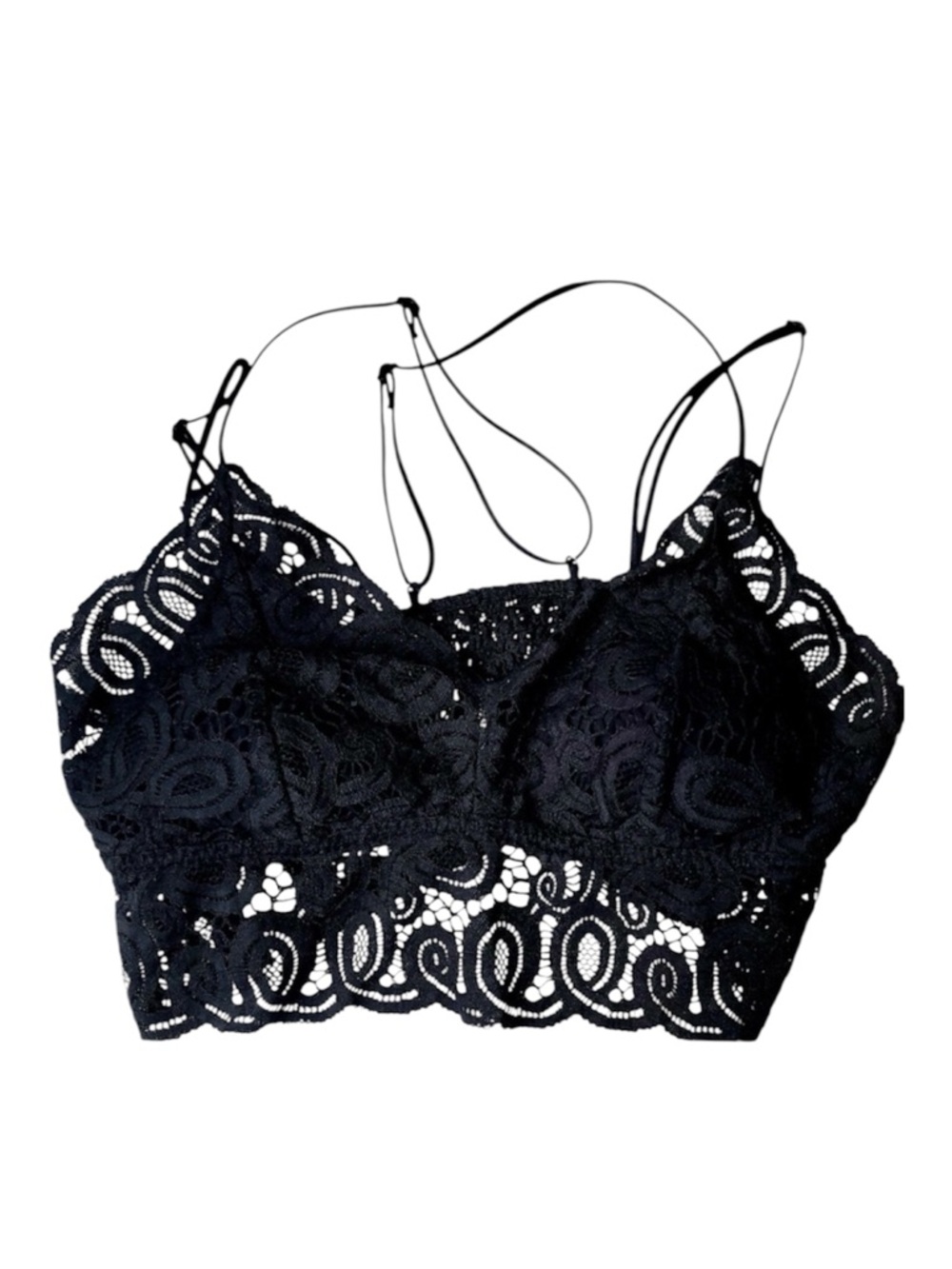 Pink Victoria’s Secret Black Longline Bralette Lace Design Padded Size Small